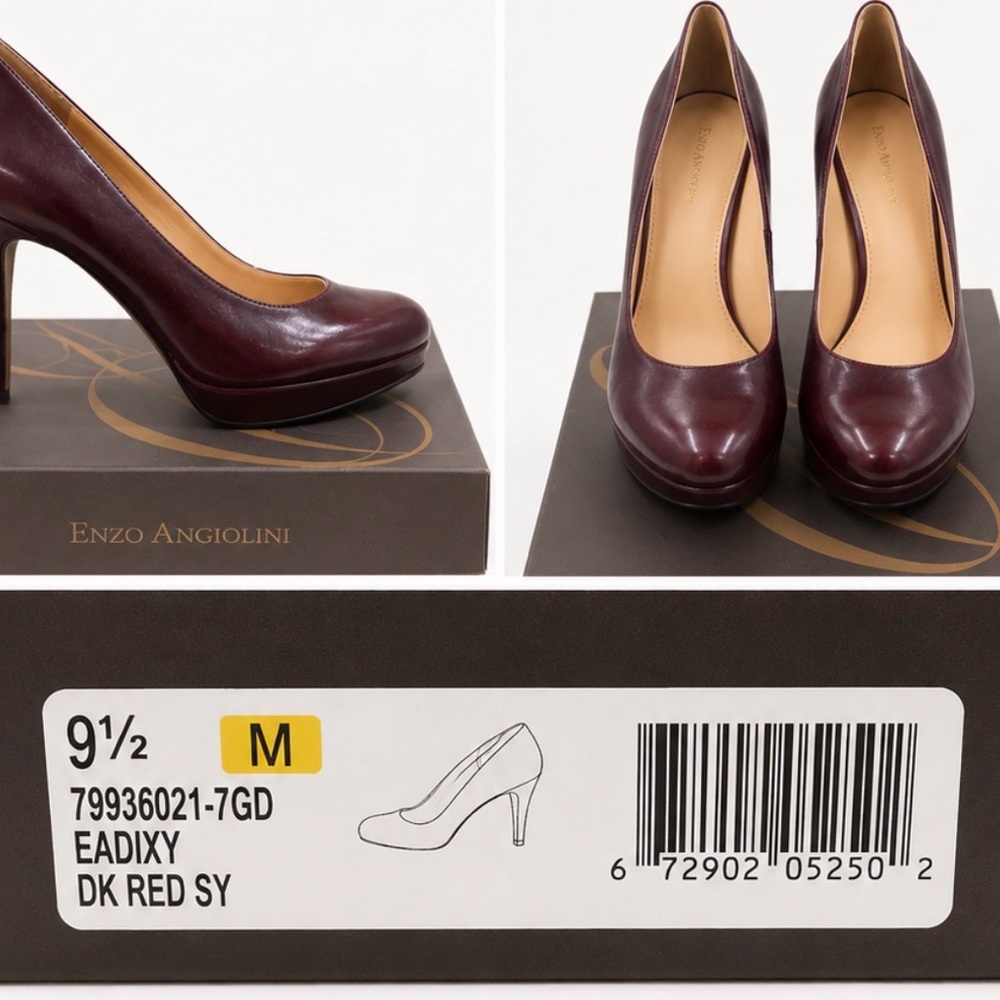 Enzo Angiolini Women's Burgundy Patent Leather Pumps